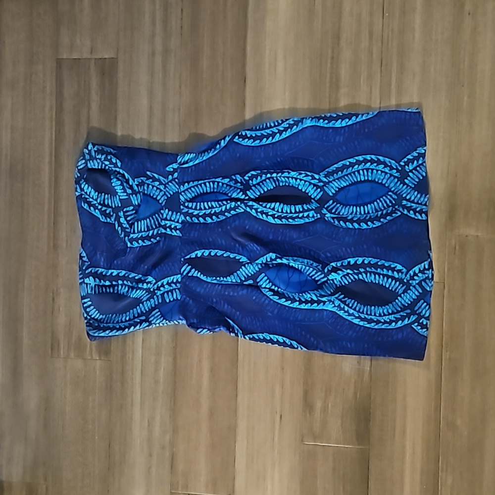 Luna by Josandra Royal Blue Silk Ruching Strapless Sweetheart Dress